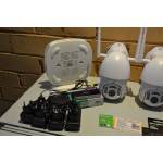 Комплект видеонаблюдения 4 камеры, IP,WIFI,PTZ, SD